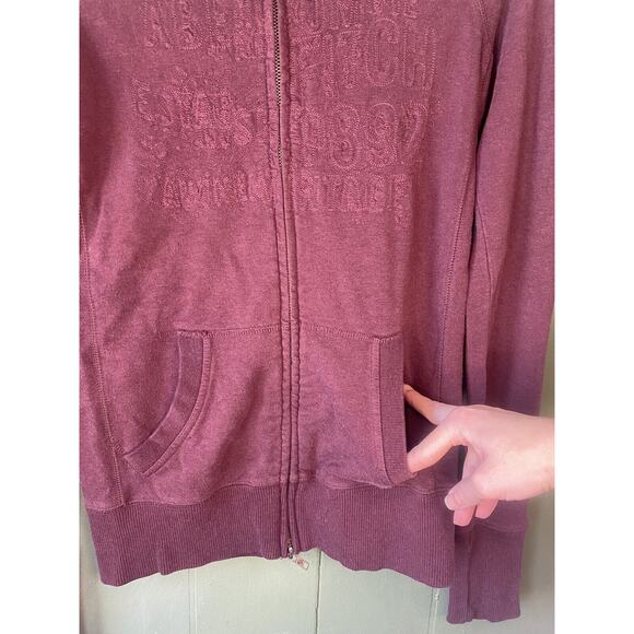Abercrombie & Fitch Sweater Womens Small Vintage Embroidered Elbow Patch Zip Up - Picture 3 of 11